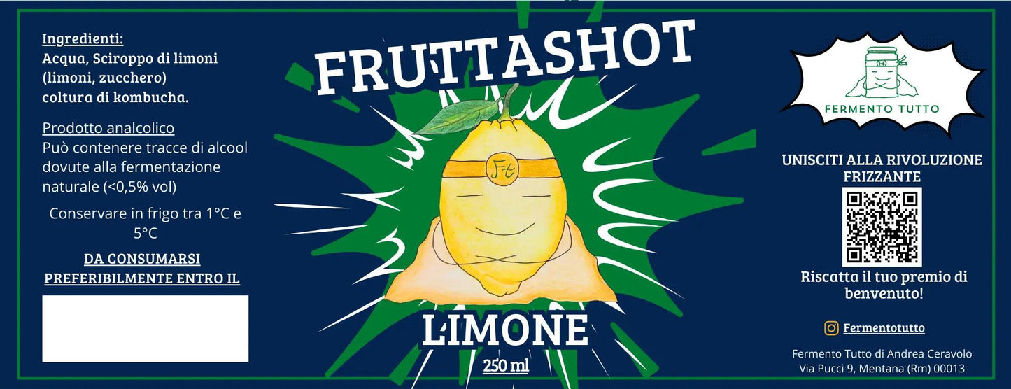 Fruttashot Limone (250 ml) Fermento Tutto