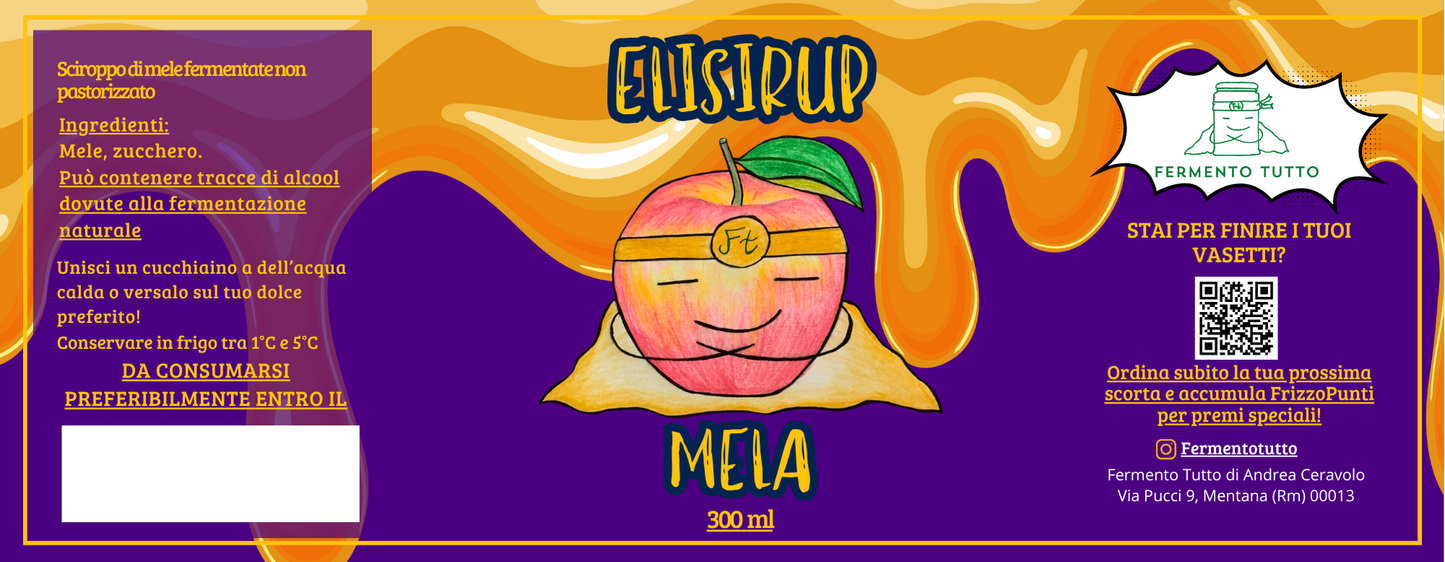 Elisirup Mela | Sciroppo di mela fermentate | Fermento Tutto