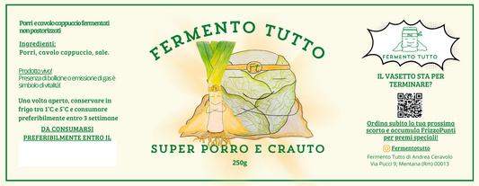 SuperVerdure | Super Porro e Crauto | Porri e cavolo cappuccio bianco fermentati | Fermento Tutto